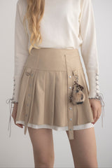 layered pleats mini skirt