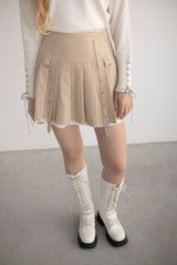 layered pleats mini skirt