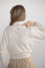 lace up ribbon turtle knit