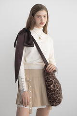 fur big ribbon tote bag