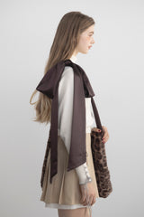fur big ribbon tote bag