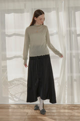 waist sleeve satin skirt