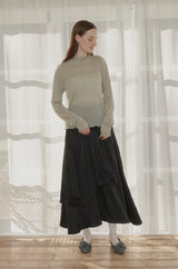 waist sleeve satin skirt