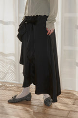 waist sleeve satin skirt