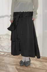 waist sleeve satin skirt