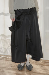 waist sleeve satin skirt