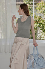 waist sleeve satin skirt