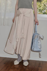 waist sleeve satin skirt