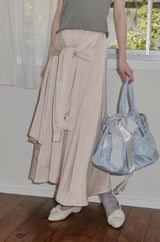 waist sleeve satin skirt