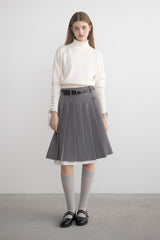 layered medium pleats skirt