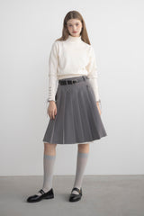 layered medium pleats skirt
