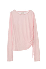 drawstring sheer long sleeve tops