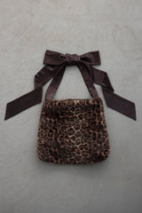 fur big ribbon tote bag
