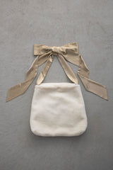 fur big ribbon tote bag