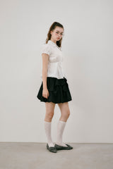frill collar peplum blouse