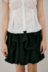 frill collar peplum blouse