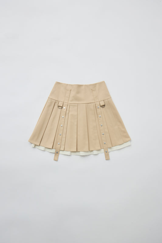 layered pleats mini skirt