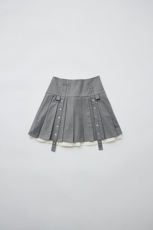 layered pleats mini skirt