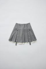 layered pleats mini skirt