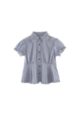 frill collar peplum blouse