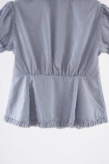 frill collar peplum blouse