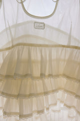 sheer frill tiered blouse