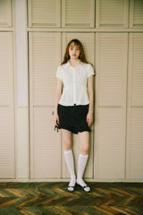 frill collar peplum blouse