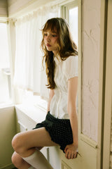 frill collar peplum blouse