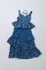 damage frill denim skirt