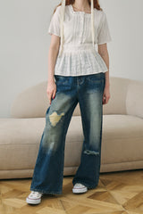 heart damage denim