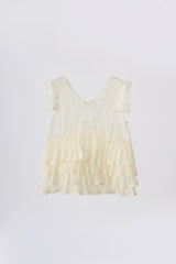 sheer frill tiered blouse