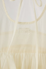 sheer frill tiered blouse