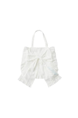 big ribbon frill tote bag
