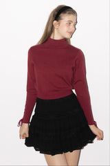 lace up ribbon turtle knit (NEW COLOR)