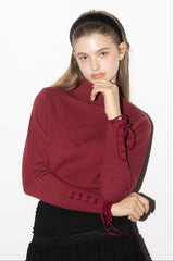 lace up ribbon turtle knit (NEW COLOR)