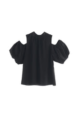 open shoulder ribbon blouse