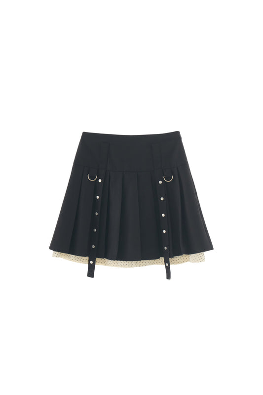 layered pleats mini skirt