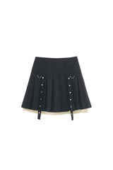 layered pleats mini skirt