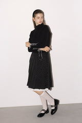 layered medium pleats skirt