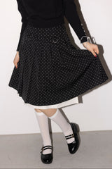 layered medium pleats skirt