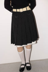 layered medium pleats skirt