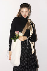 fur big ribbon tote bag