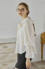 bowtie ribbon frill blouse