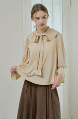 bowtie ribbon frill blouse
