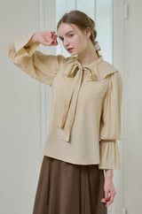 bowtie ribbon frill blouse