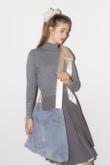 fur big ribbon tote bag