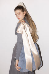 fur big ribbon tote bag