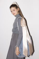 fur big ribbon tote bag