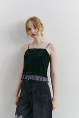 cup in velours frill camisole