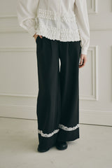 roll up lace wide pants